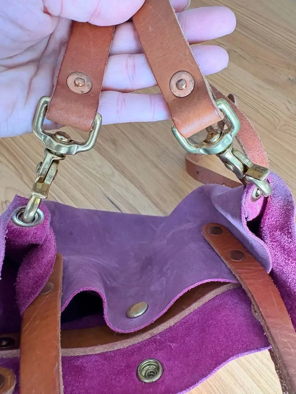 KMM & Co. Pink Bulldog Mini Tote Bag with Crossbody Strap